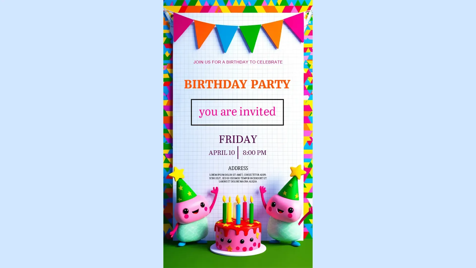 Fun and Festive Birthday Party E-Card Instagram Story